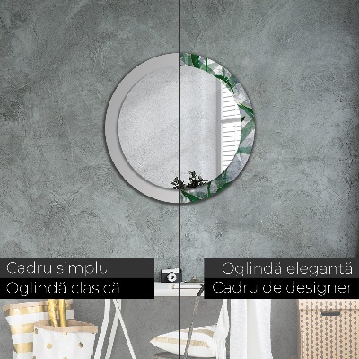 Espelho redondo decorativo Folhas tropicais