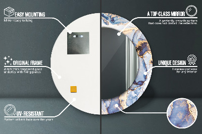 Espelho redondo decorativo Arte Líquida Abstrata