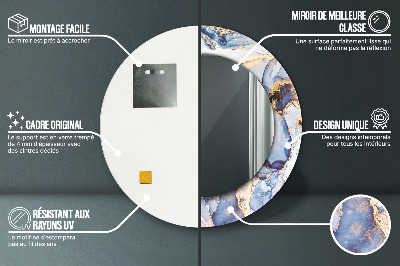 Espelho redondo decorativo Arte Líquida Abstrata