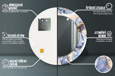 Espelho redondo decorativo Arte Líquida Abstrata