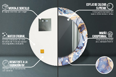 Espelho redondo decorativo Arte Líquida Abstrata