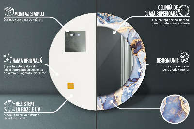 Espelho redondo decorativo Arte Líquida Abstrata