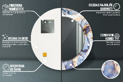 Espelho redondo decorativo Arte Líquida Abstrata