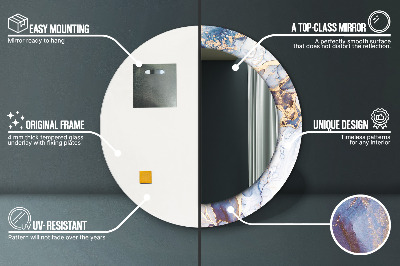 Espelho redondo decorativo Arte Líquida Abstrata