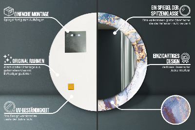 Espelho redondo decorativo Arte Líquida Abstrata