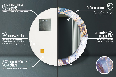 Espelho redondo decorativo Arte Líquida Abstrata