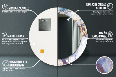 Espelho redondo decorativo Arte Líquida Abstrata