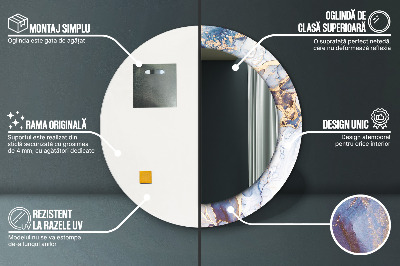 Espelho redondo decorativo Arte Líquida Abstrata