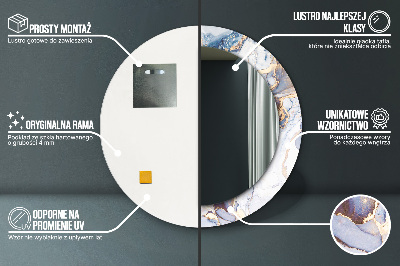 Espelho redondo decorativo Arte Líquida Abstrata