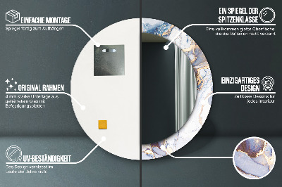 Espelho redondo decorativo Arte Líquida Abstrata