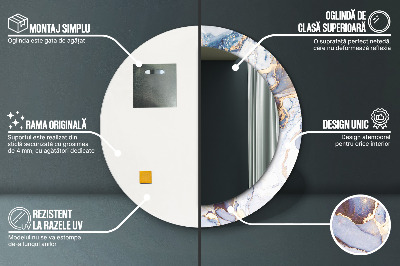 Espelho redondo decorativo Arte Líquida Abstrata