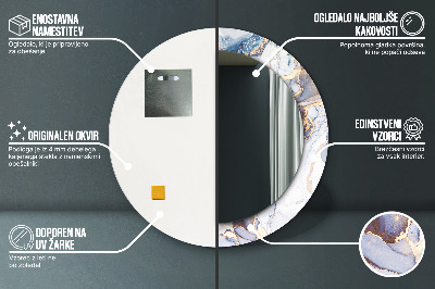 Espelho redondo decorativo Arte Líquida Abstrata