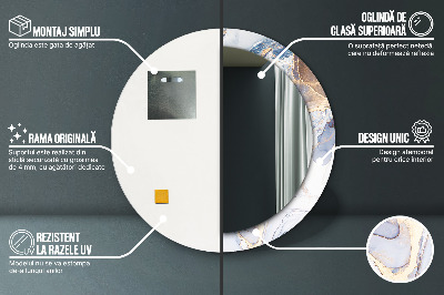 Espelho redondo decorativo Arte Líquida Abstrata