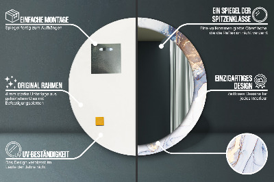 Espelho redondo decorativo Arte Líquida Abstrata