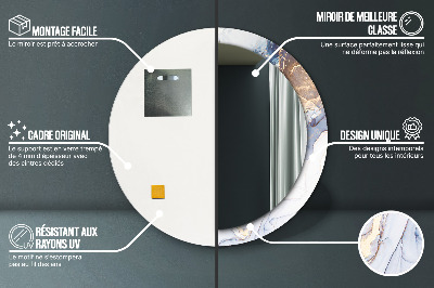 Espelho redondo decorativo Arte Líquida Abstrata