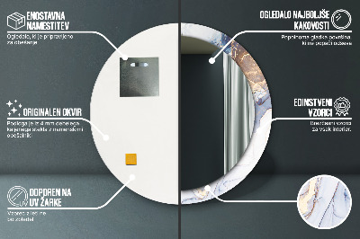 Espelho redondo decorativo Arte Líquida Abstrata