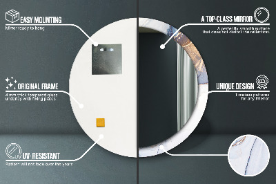 Espelho redondo decorativo Arte Líquida Abstrata