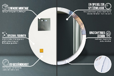 Espelho redondo decorativo Arte Líquida Abstrata