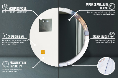 Espelho redondo decorativo Arte Líquida Abstrata