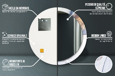 Espelho redondo decorativo Arte Líquida Abstrata