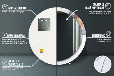 Espelho redondo decorativo Arte Líquida Abstrata