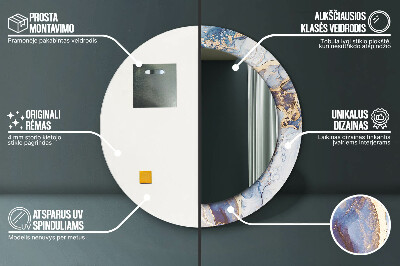 Espelho redondo decorativo Arte Líquida Abstrata