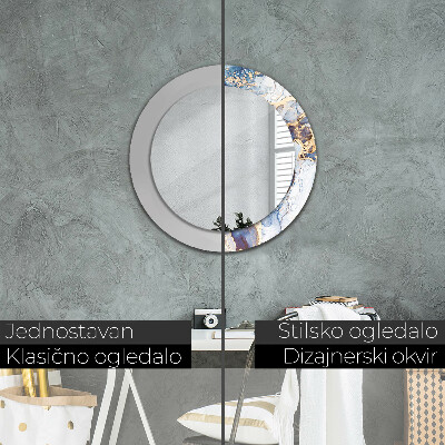 Espelho redondo decorativo Arte Líquida Abstrata