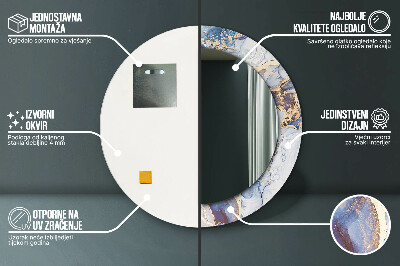 Espelho redondo decorativo Arte Líquida Abstrata