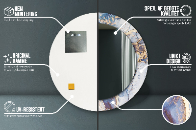 Espelho redondo decorativo Arte Líquida Abstrata