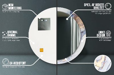 Espelho redondo decorativo Arte Líquida Abstrata