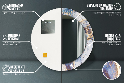 Espelho redondo decorativo Arte Líquida Abstrata