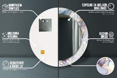 Espelho redondo decorativo Arte Líquida Abstrata