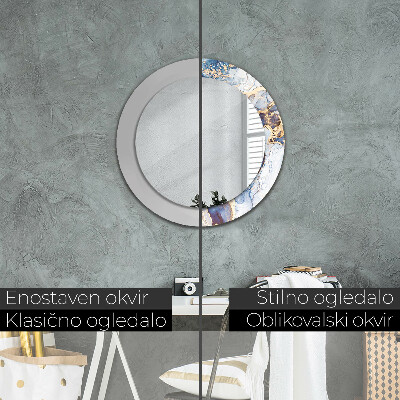 Espelho redondo decorativo Arte Líquida Abstrata