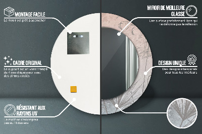 Espelho redondo decorativo Flores tropicais