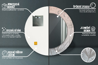 Espelho redondo decorativo Flores tropicais