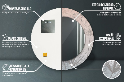 Espelho redondo decorativo Flores tropicais