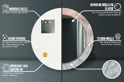 Espelho redondo decorativo Flores tropicais