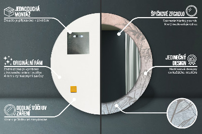 Espelho redondo decorativo Flores tropicais