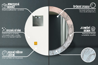 Espelho redondo decorativo Flores tropicais