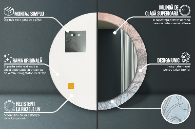 Espelho redondo decorativo Flores tropicais