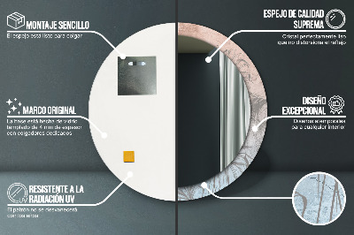 Espelho redondo decorativo Flores tropicais