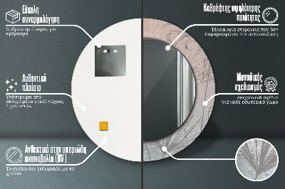 Espelho redondo decorativo Flores tropicais