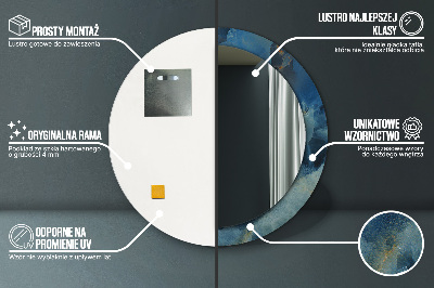 Espelho decorativo redondo Mármore ônix