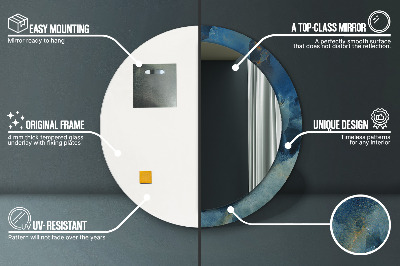 Espelho decorativo redondo Mármore ônix