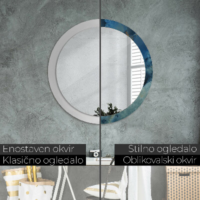 Espelho decorativo redondo Mármore ônix