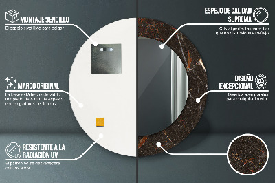 Espelho decorativo redondo Mármore marrom