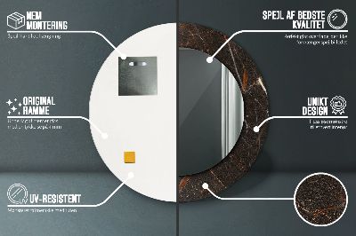 Espelho decorativo redondo Mármore marrom