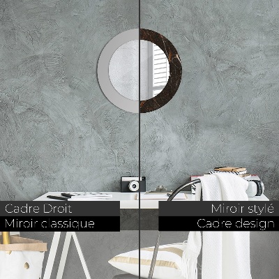 Espelho decorativo redondo Mármore marrom