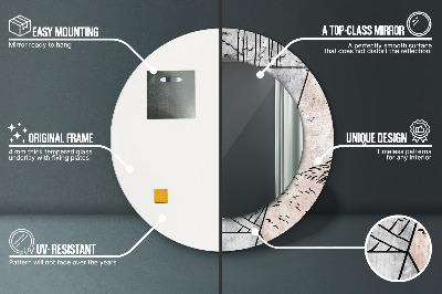 Espelho decorativo redondo Animais abstratos