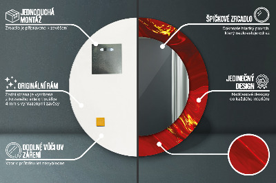 Espelho decorativo redondo Mármore vermelho